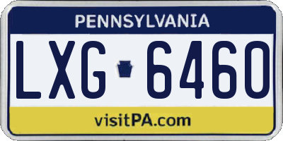 PA license plate LXG6460