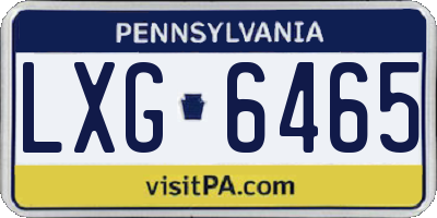 PA license plate LXG6465