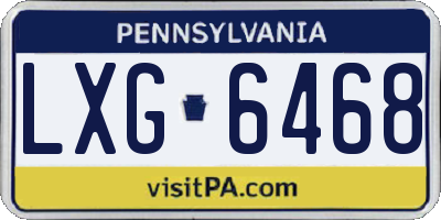PA license plate LXG6468