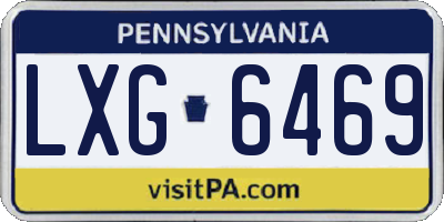 PA license plate LXG6469