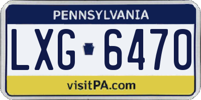 PA license plate LXG6470