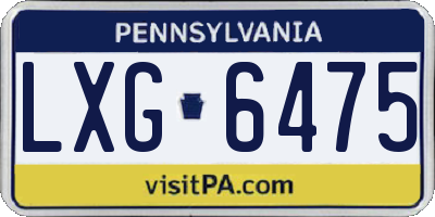 PA license plate LXG6475