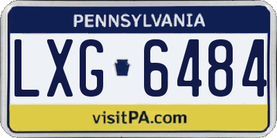 PA license plate LXG6484