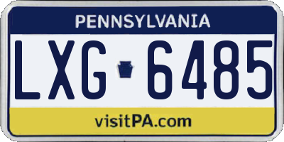 PA license plate LXG6485