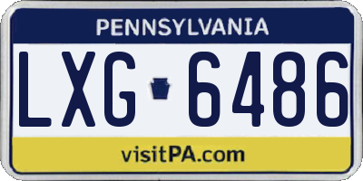 PA license plate LXG6486