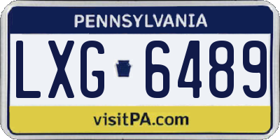 PA license plate LXG6489