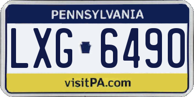 PA license plate LXG6490