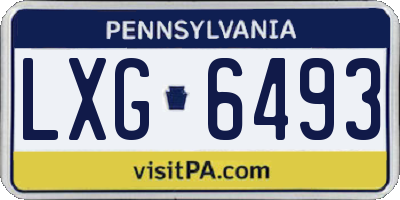 PA license plate LXG6493