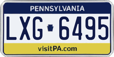 PA license plate LXG6495