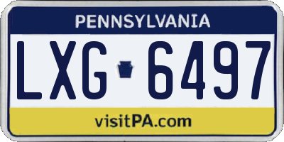 PA license plate LXG6497