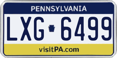 PA license plate LXG6499