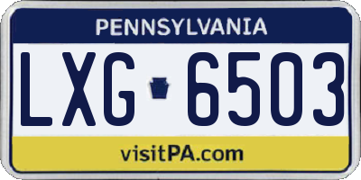 PA license plate LXG6503