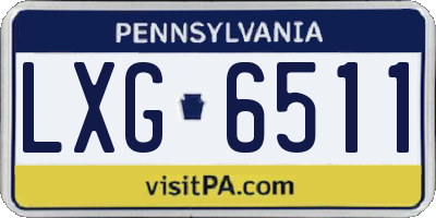 PA license plate LXG6511