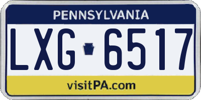 PA license plate LXG6517