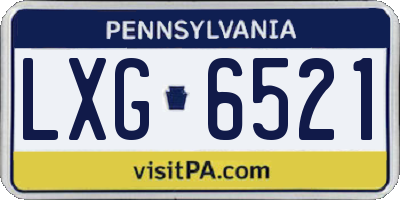 PA license plate LXG6521