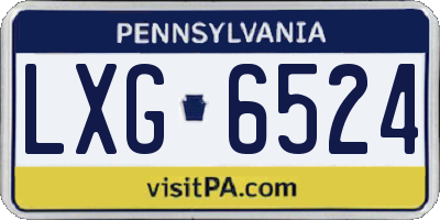 PA license plate LXG6524