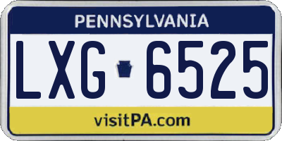 PA license plate LXG6525