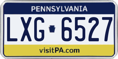 PA license plate LXG6527
