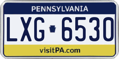 PA license plate LXG6530