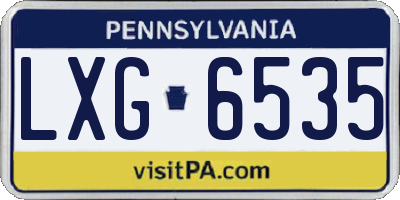 PA license plate LXG6535