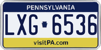 PA license plate LXG6536