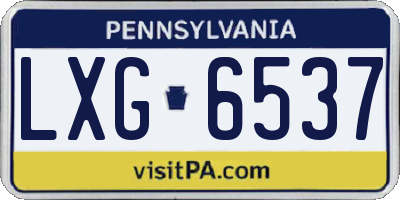 PA license plate LXG6537