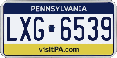 PA license plate LXG6539