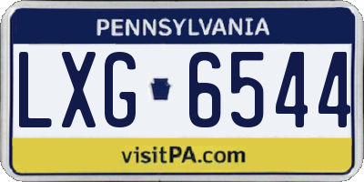 PA license plate LXG6544