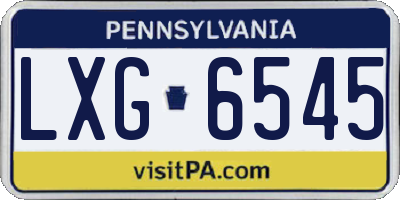 PA license plate LXG6545
