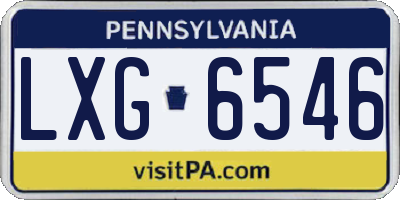 PA license plate LXG6546