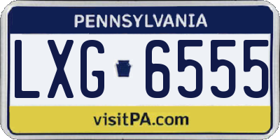 PA license plate LXG6555