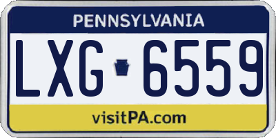 PA license plate LXG6559