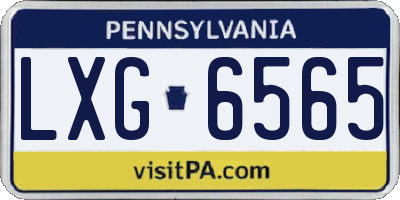 PA license plate LXG6565