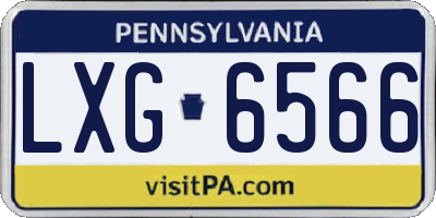 PA license plate LXG6566