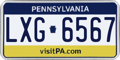PA license plate LXG6567