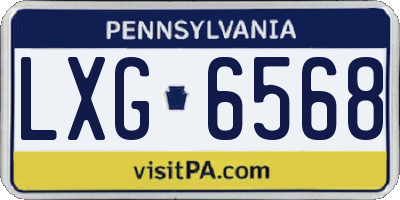 PA license plate LXG6568