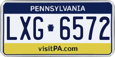 PA license plate LXG6572