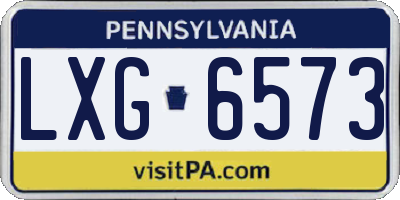 PA license plate LXG6573