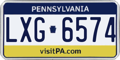 PA license plate LXG6574