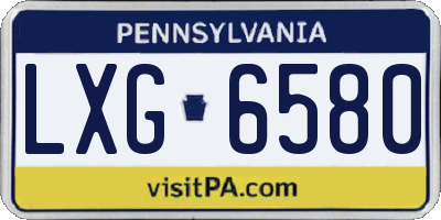 PA license plate LXG6580