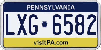 PA license plate LXG6582