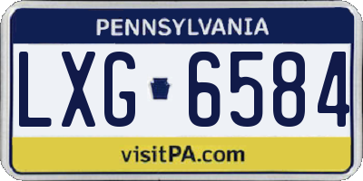 PA license plate LXG6584