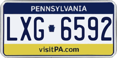 PA license plate LXG6592
