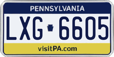 PA license plate LXG6605