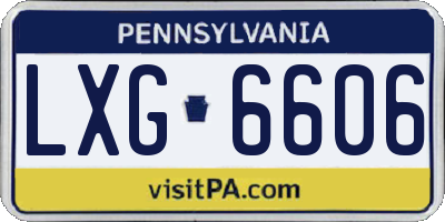 PA license plate LXG6606