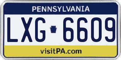 PA license plate LXG6609