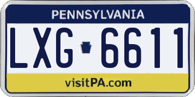PA license plate LXG6611