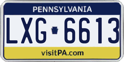 PA license plate LXG6613