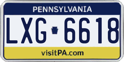 PA license plate LXG6618