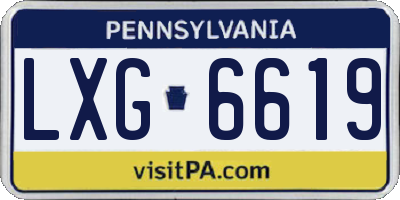PA license plate LXG6619